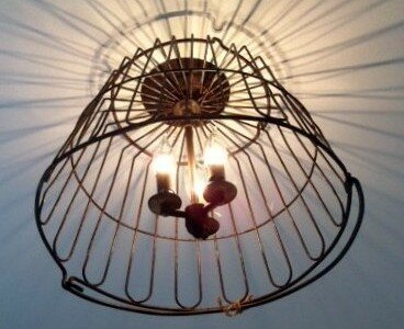 Ceiling Light from Wire Basket Ceiling Light from Wire Basket