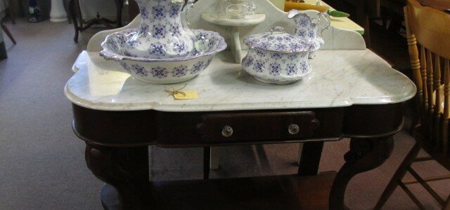 Victorian table with marble top Victorian table with marble top